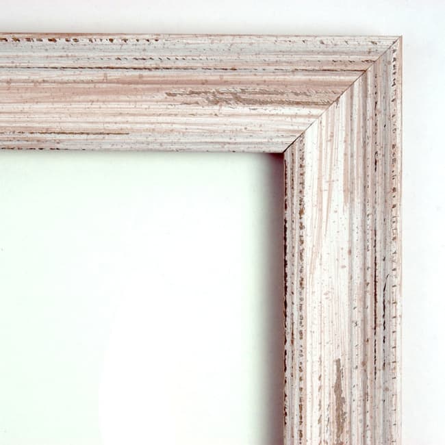 Framed Grey Cork Board, Alexandria White Wash