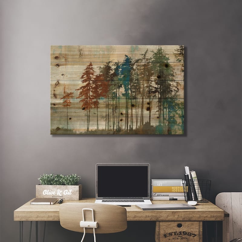 Aspen Print On Wood by PI Studio - Multi-Color