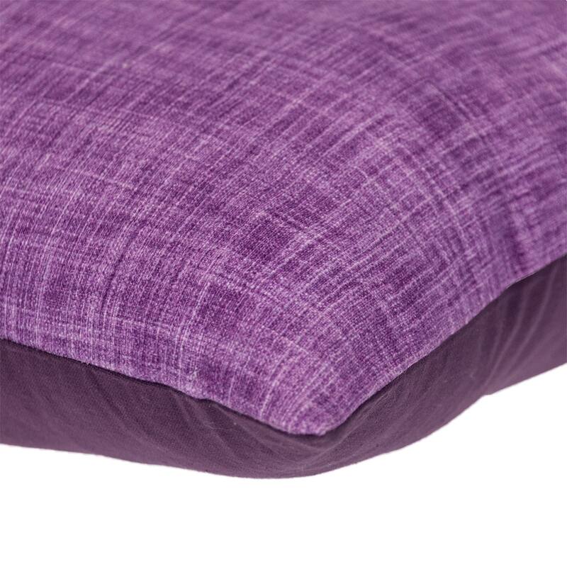HomeRoots 18" Purple Weave Cotton Throw Pillow