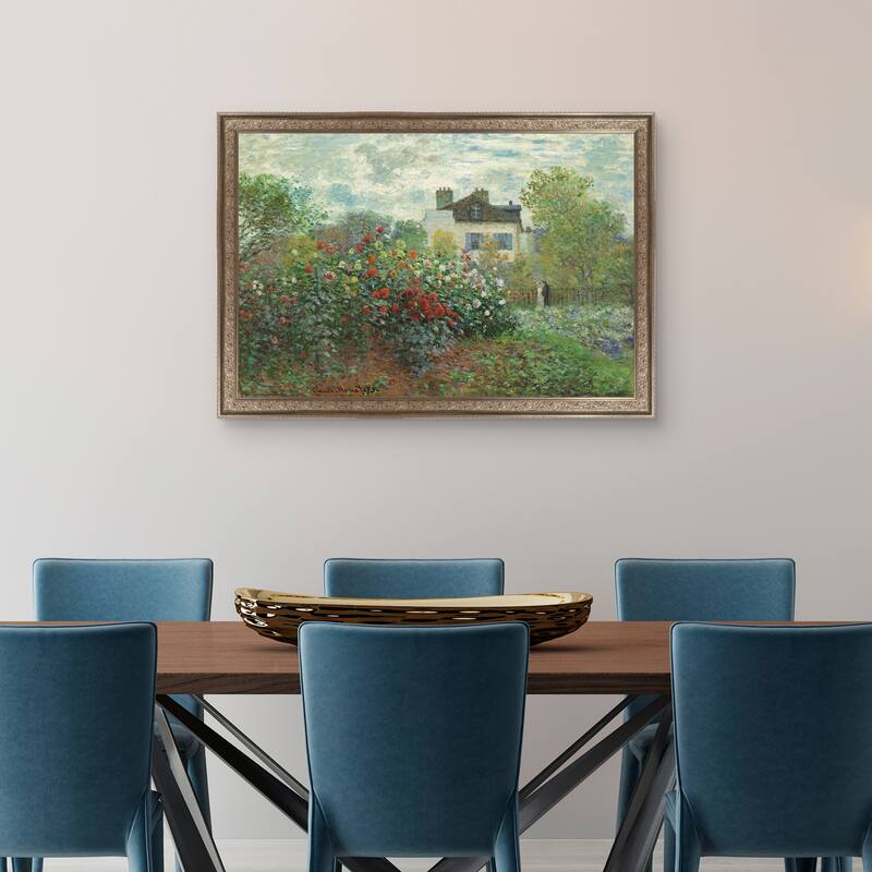 Masterpiece Art Gallery| The Artist's Garden in Argenteuil by Claude Monet - Framed Canvas Art Print