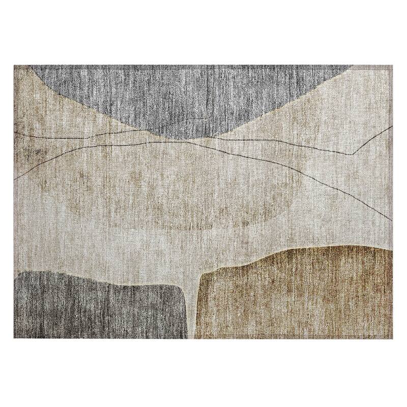 Machine Washable Indoor/ Outdoor Chantille Modern Abstract Rug