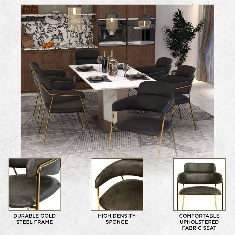 LeisureMod Axis Set of 4 Mid-Century Modern Dining Chair, Elegant Accent Side Chair for Home Office & Kitchen