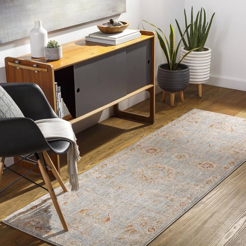 Livabliss Avant Garde Updated Traditional Medallion Area Rug - Denim - 2' 7" x 7' 3"