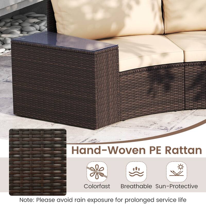 Costway 7 PCS Patio Furniture Set with Tempered Glass Top Side Tables - See Details