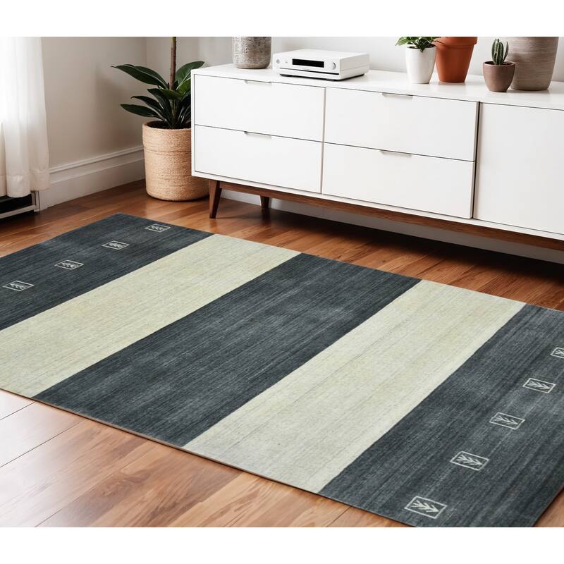 HomeRoots Striped Transitional Rectangle Area Rug - 72.00 in. x 48.00 in.  x 0.80 in.