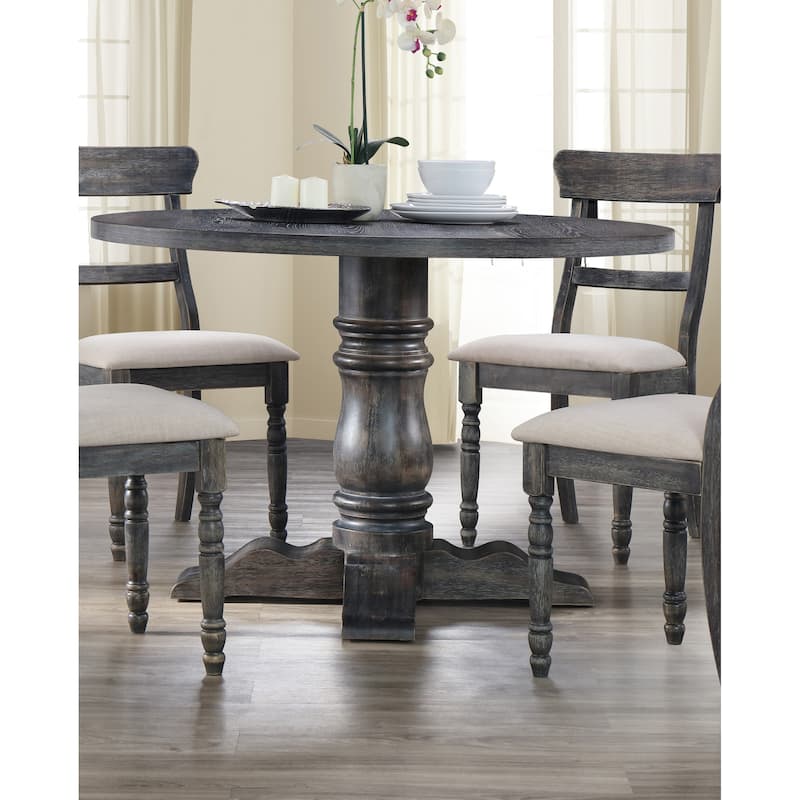 Best Master Furniture Weathered Grey Round Dining Table