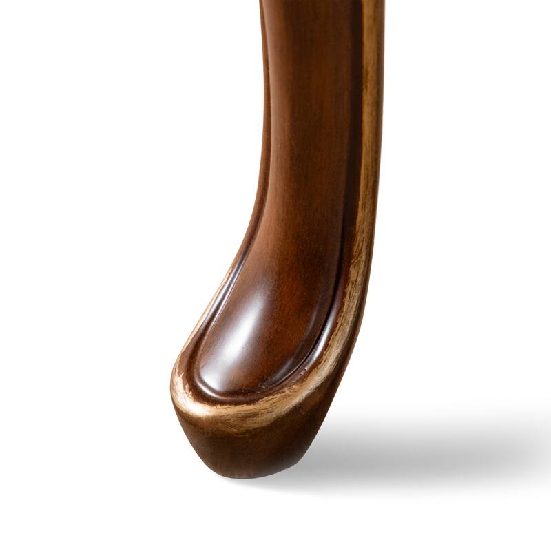 Furniture of America Mirabella Traditional Cherry Solid Wood 2-Piece Coffee Table and End Table Set with Carved Legs