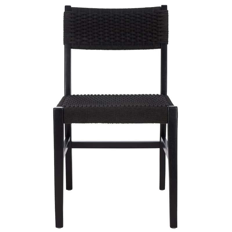 SAFAVIEH HOME Dutton Woven Dining Chair - 18"W x 24"D x 33"H - Black/Black