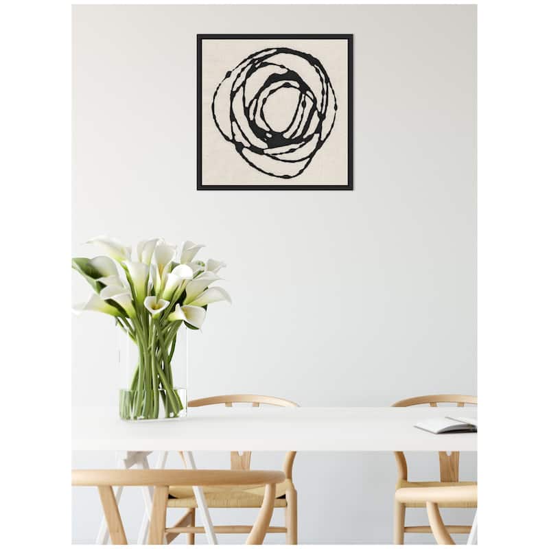 Kate and Laurel Sylvie Flowing Circle Abstract Framed Canvas by The Creative Bunch Studio