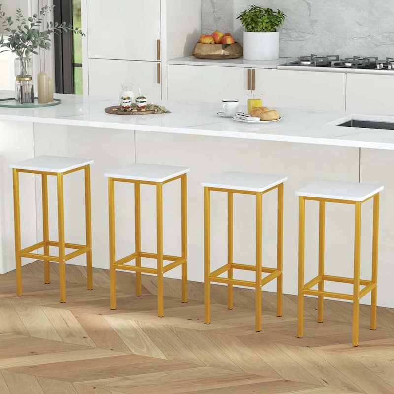 4PCSBar Stools Backless Barstools Industrial Counter Height Stools