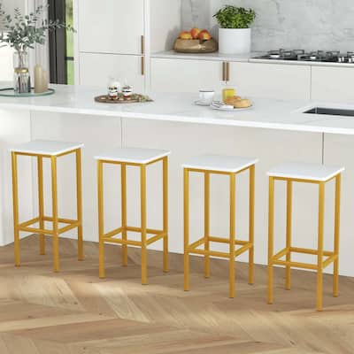 4PCSBar Stools Backless Barstools Industrial Counter Height Stools