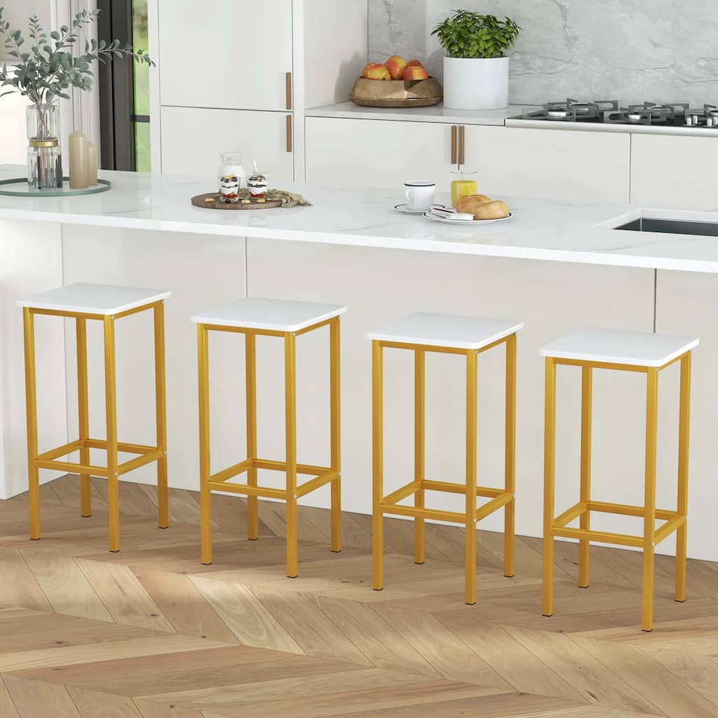 4PCSBar Stools Backless Barstools Industrial Counter Height Stools