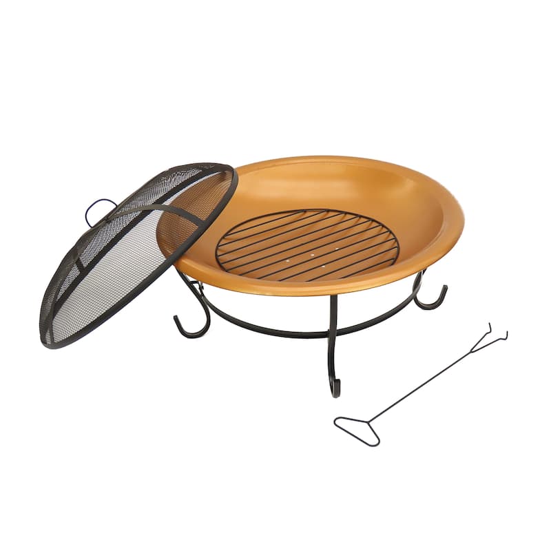 29" Copper Fire Pit with Stand and Screen by National Tree Company