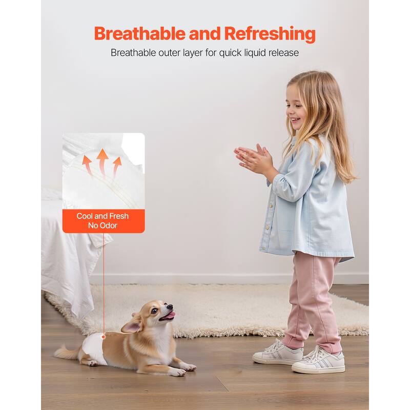 UIMOSO Disposable Dog Diapers, Super Absorbent Female Dog Diapers, 360° Leak-Proof Female Doggy Pet Diaper