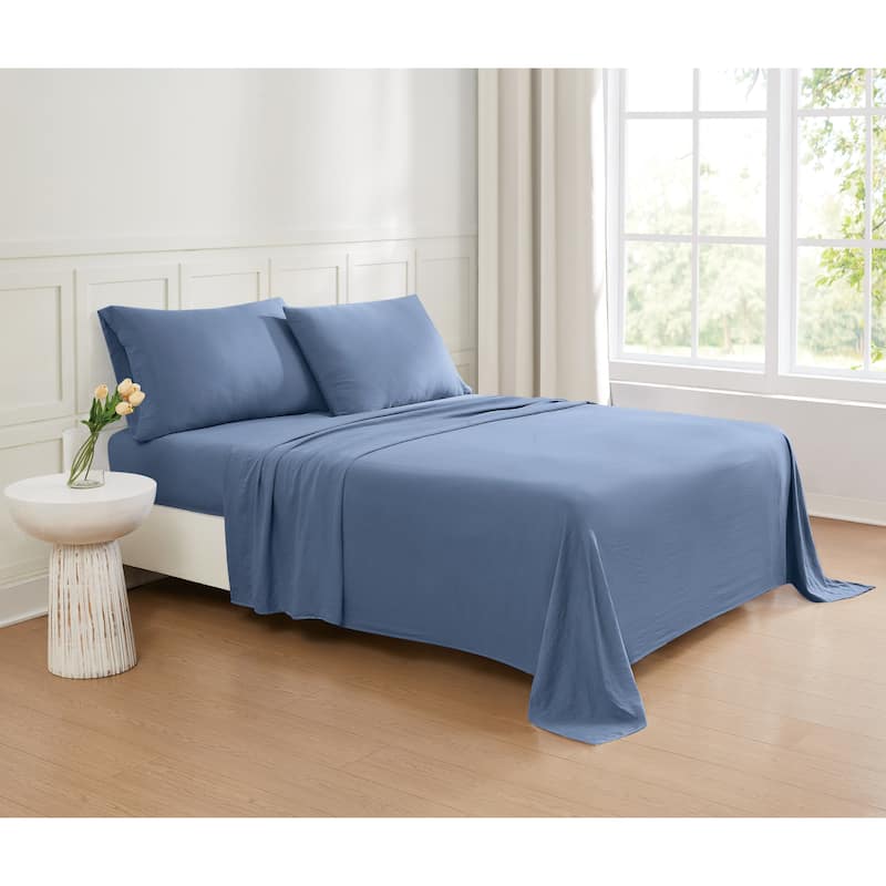Truly Soft Garment Wash Solid Sheet Set - King - Blue