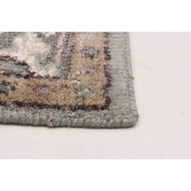 ECARPETGALLERY Hand-knotted Jules Serapi Grey Silk, Wool Rug - 5'3 x 7'5