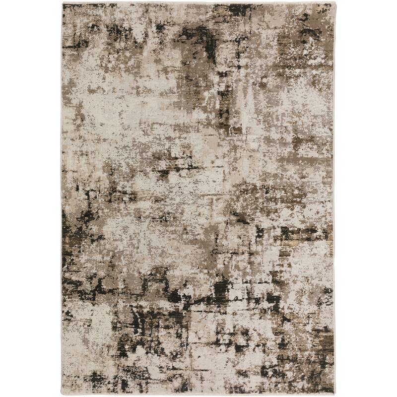 Emery Abstract Taupe Machine Made Rug - 7' 10" x 10' - Taupe - Rectangle