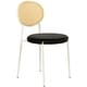 preview thumbnail 16 of 78, Leisuremod Euston Modern Dining Chair Upholstered Velvet or Leather Seat Wicker Back Accent Chair for Home Living Room & Kitchen Black