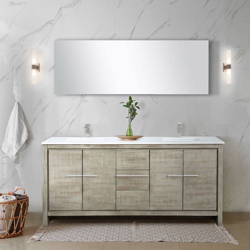 Lafarre 24 in W x 20 in D Rustic Acacia Bath Vanity, Cultured Marble Top and 18 in Mirror