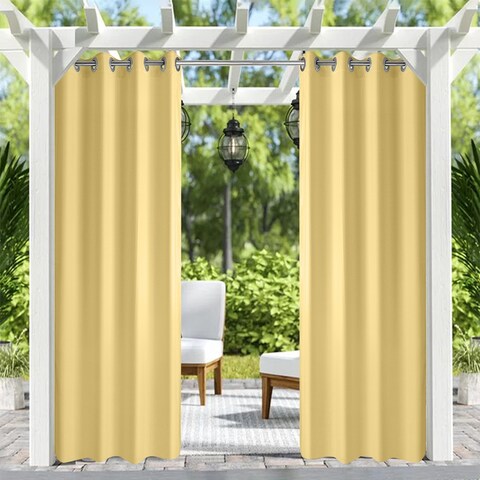 Buff Thermal Grommet Blackout Curtain for Patio Porch Gazebo Cabana - 50 in. W x 84 in. L - 50*84in