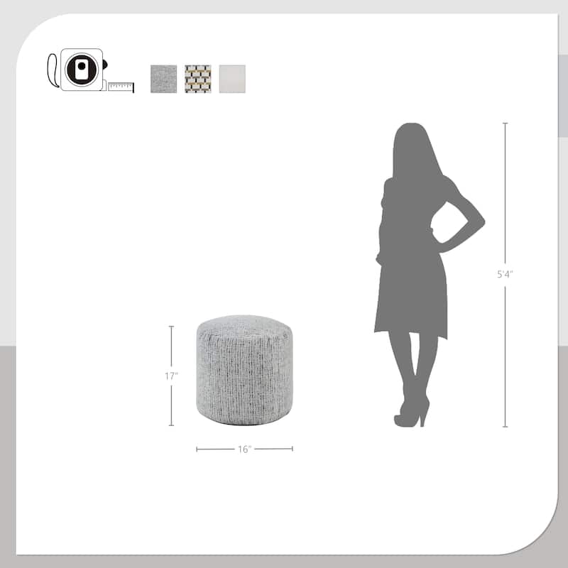 Ossela Fabric Round Pouf