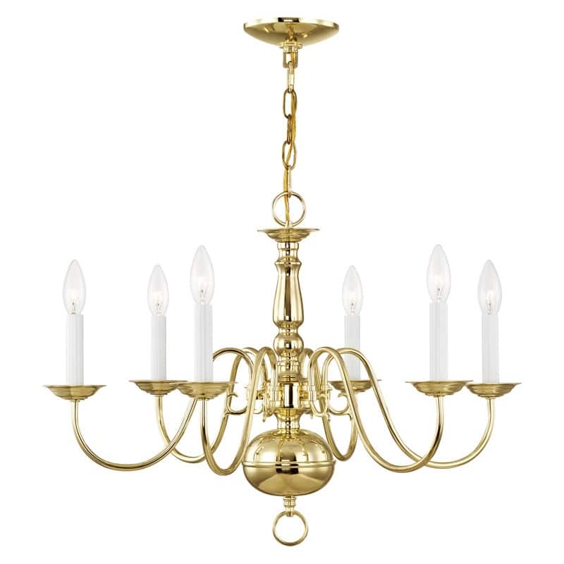Livex Lighting 6-light Polished Brass Chandelier - 24" DIA X 18" H