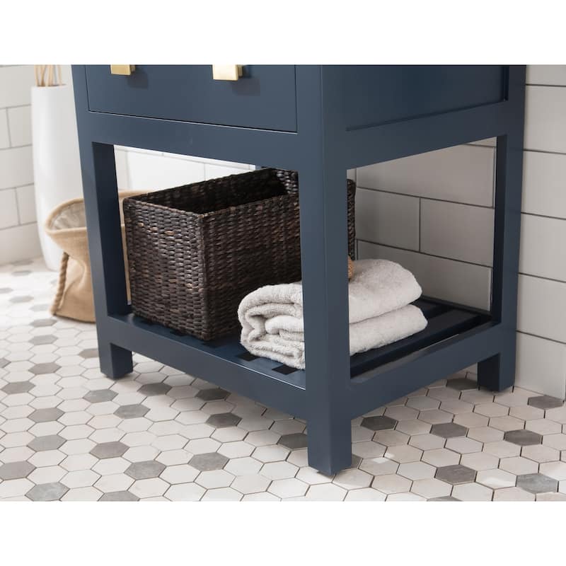 Viola 24-inch MDF 1-drawer Single Bowl Ceramic Top Vanity