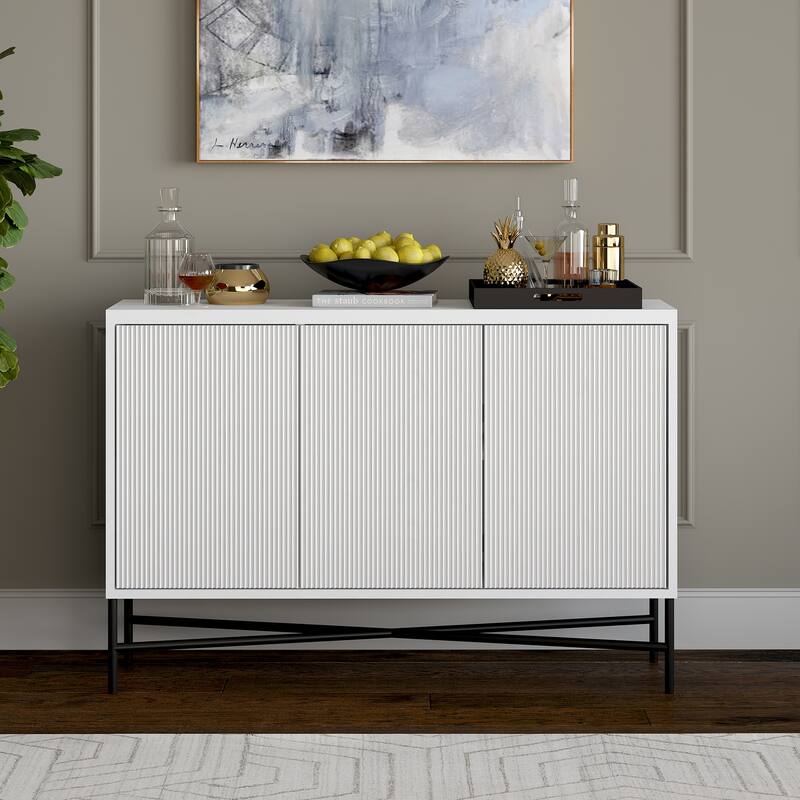 Brighton 48" Wide Rectangular Buffet Table - 47.5" Wide - White