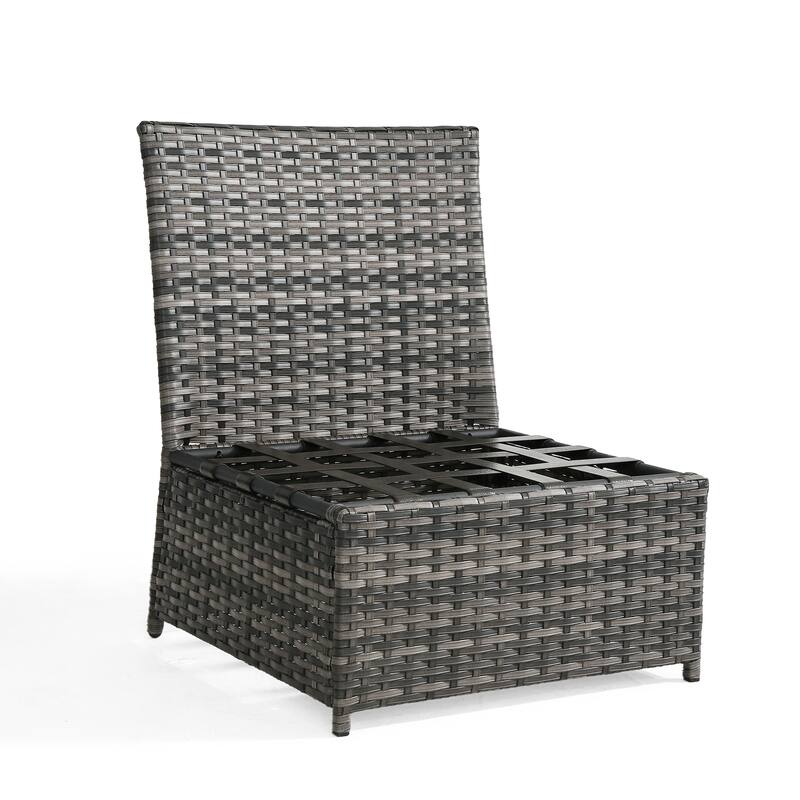 6-pieces Patio Wicker Outdoor Sectional Seating Sofa Set with Coffee Table