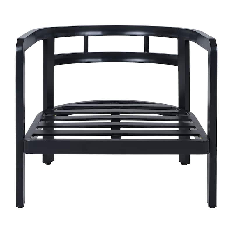 Christopher Knight Home - Modern 27.6" Outdoor Curved Back Patio Club Chair with Aluminum Frame & Water-Resistant Cushions