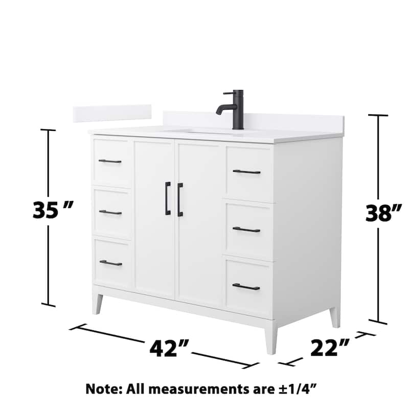 Elan 42-inch Single Vanity, Single Hole Quartz Top
