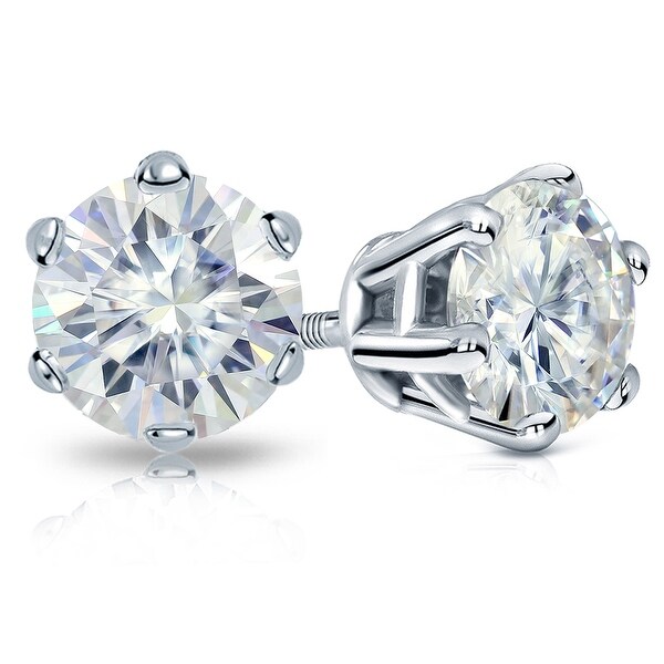 Auriya 2 1/2ctw Round Moissanite Stud Earrings 14k Gold - 7 mm. Opens flyout.