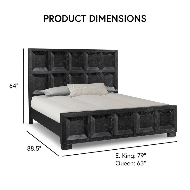 Furniture of America Durem Modern Classic 5-Piece Solid Wood Panel Bedroom Set with 3-Drawer Nightstand