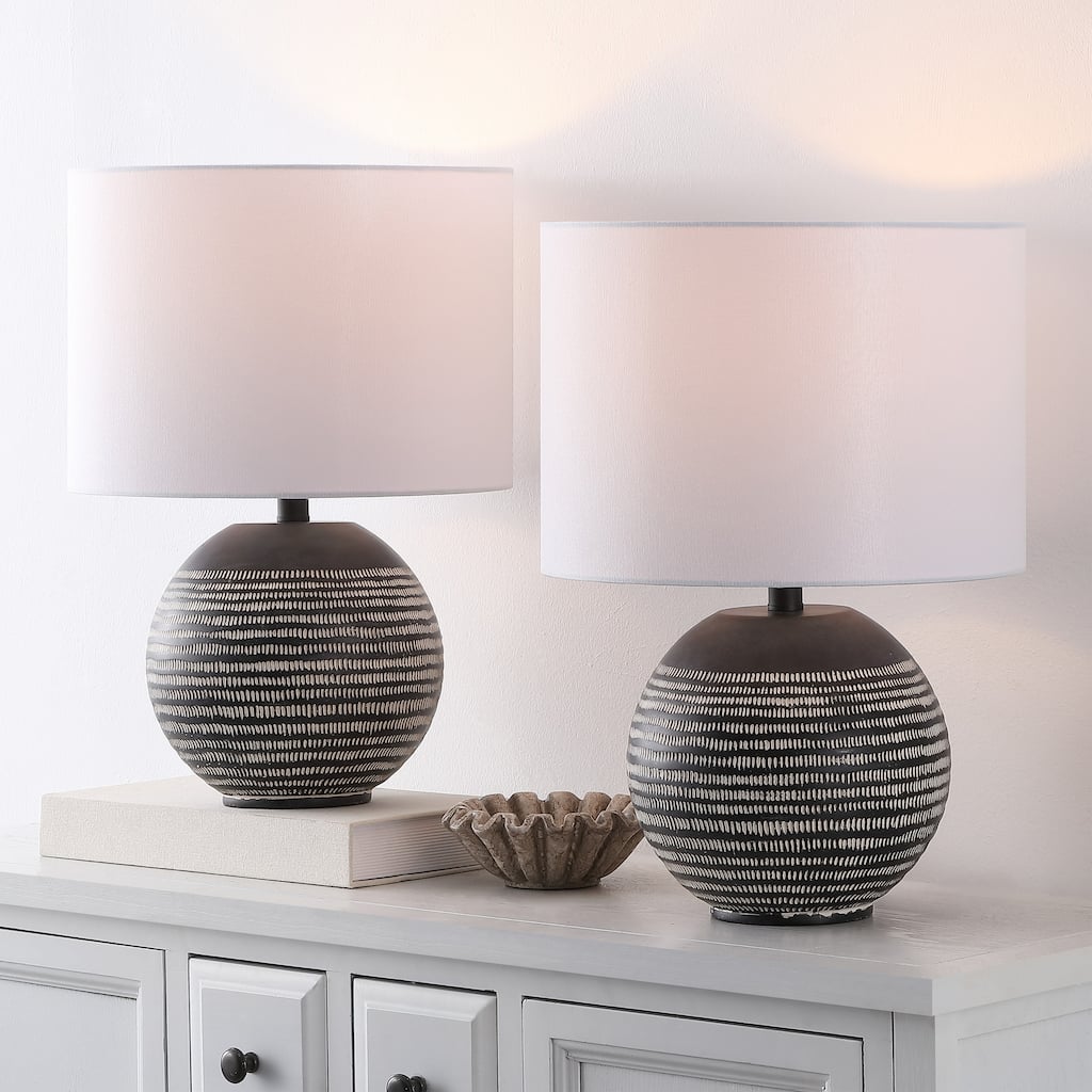 SAFAVIEH Lighting Soto 20-Inch Resin Table Lamp (Set of 2) - 14"W x 14"D x 20"H