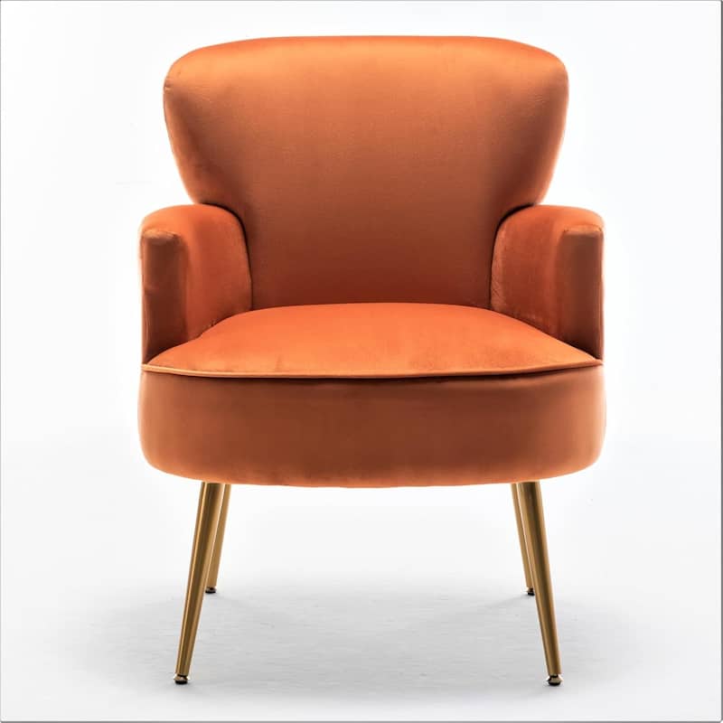 US Pride Furniture Trendy Velvet Accent Chair with Gold Metal Legs Upholstered Armchair