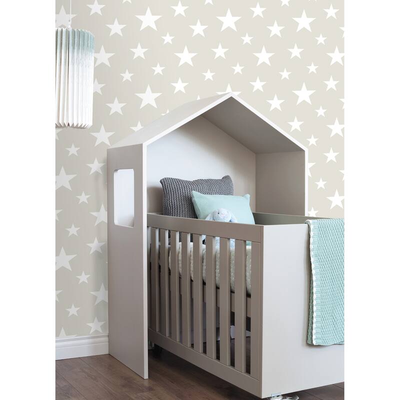 Chesapeake Amira Taupe Stars Wallpaper - 20.9 x 396 x 0.025