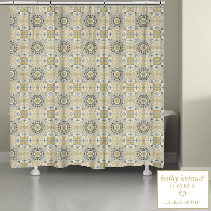 kathy ireland® HOME Indochine Mosaic Shower Curtain by Laural Home