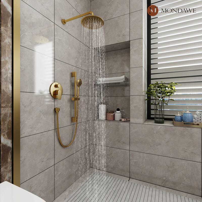 Retro Series 9 in. Rain Wall Mount Dual Shower Heads with 1.8 GPM