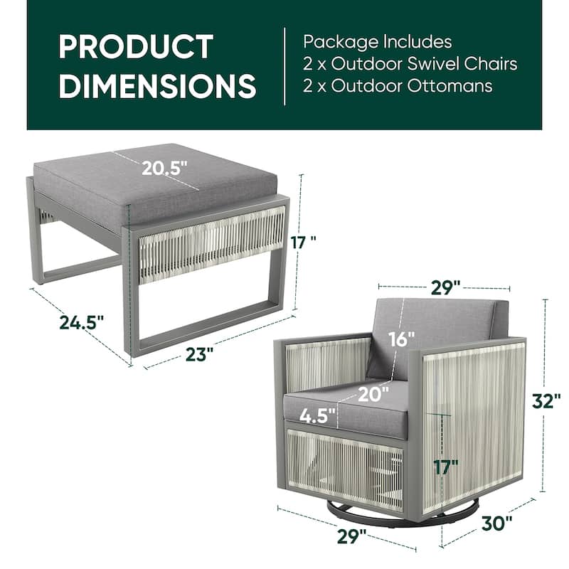 Pocassy 5 Inch Outdoor Patio Funiture Sets