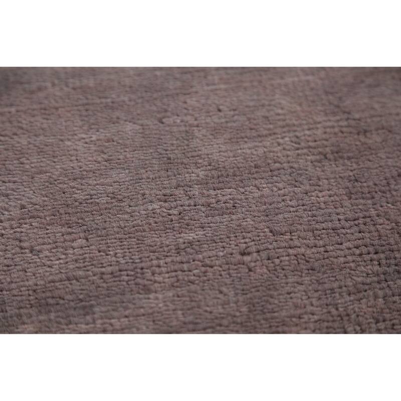 Hand Knotted Oriental 100% Wool Carpet Modern Solid Purples Gabbeh Runner Rug - 10' 2'' X 3' 0''