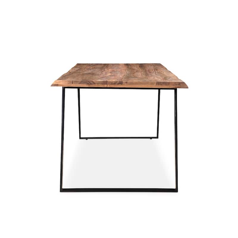 Carbon Loft Live Edge Dining Table with Black Iron Legs (India)