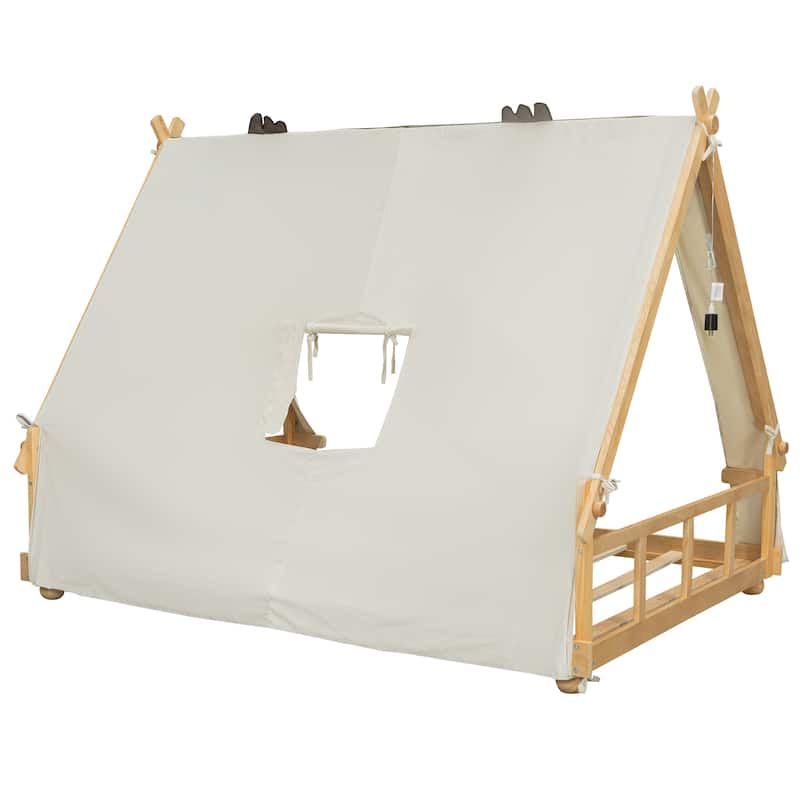 Whimsical Tent House Bed with Lights and Skylight by Harper&Bright Designs