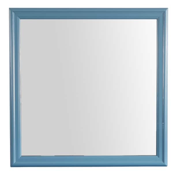 slide 2 of 5, Offex 38 in. x 38 in. Classic Square Framed Dresser Mirror - Teal - 1"L x 38"W x 38"H
