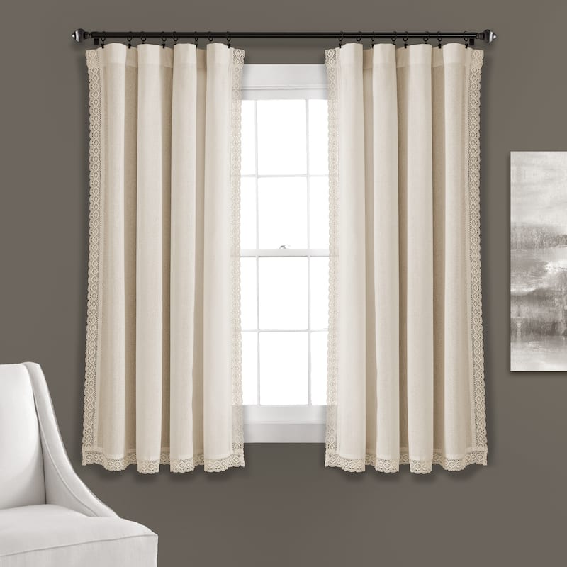 The Gray Barn Kind Koala Vintage Farmhouse Light Filtering Curtain Panel Pair - 63" x 54" - Ivory