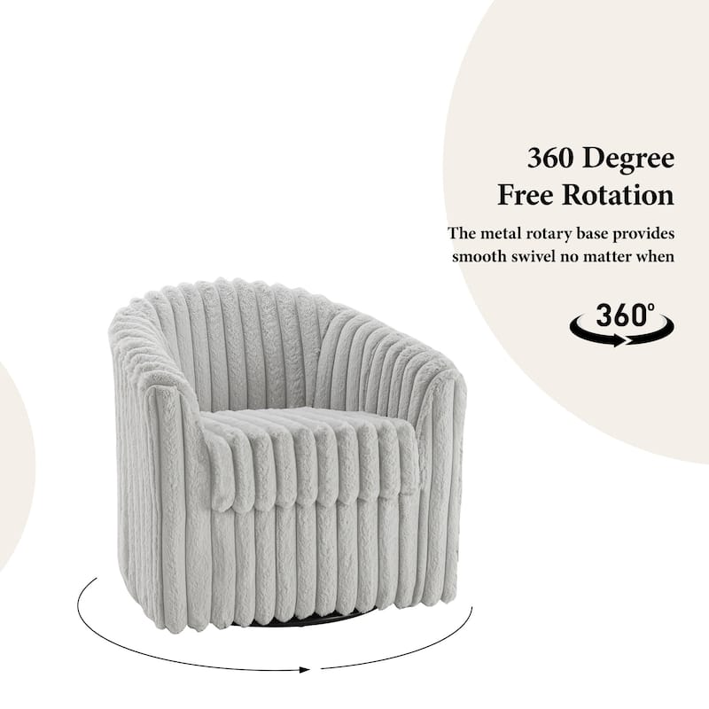Modern Cotton Flannel Swivel Accent Chair Plush Barral Chair