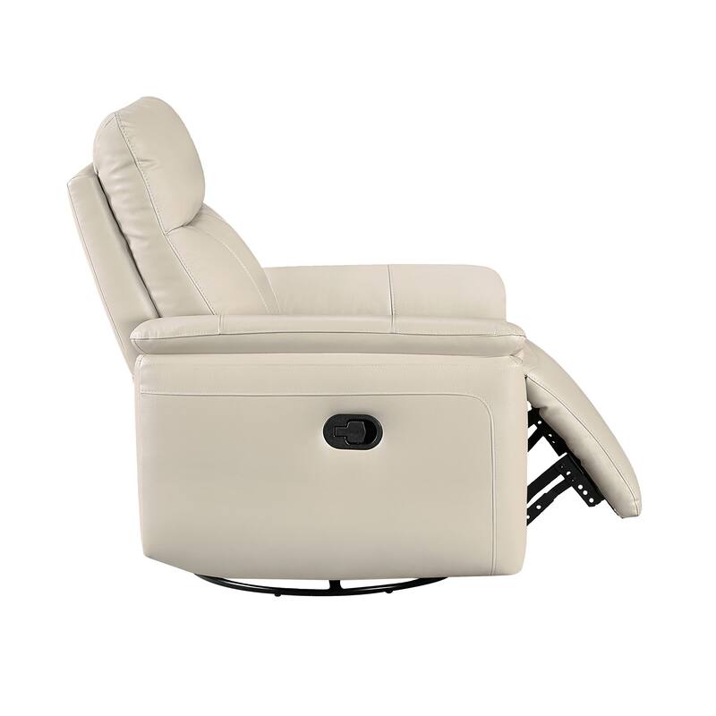 Koa 35" Leather Swivel Glider Reclining Chair - Gentle Gliding Motion