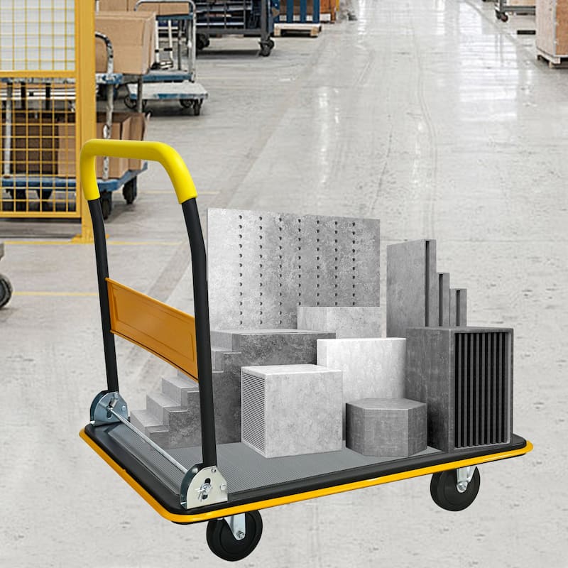 Heavy Duty Folding Flatbed Cart with 360°Swivel Wheels