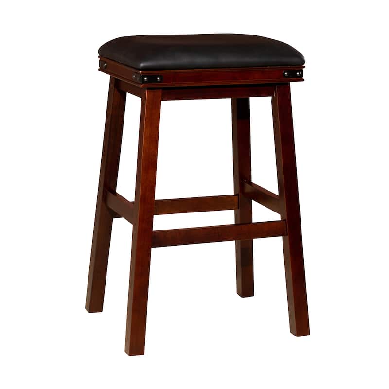 DTY Indoor Living Cortez Bonded Leather Counter or Bar Stool - Espresso/ Black Leather - Bar Height