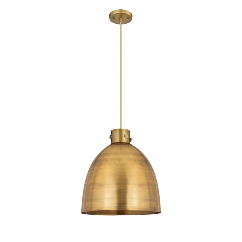 Innovations Lighting Newton Metal Bell - 1 Light 16" Cord Hung Pendant - Brushed Brass