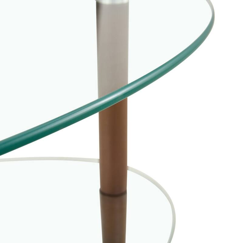 Modern 3-Tier Oval Glass Coffee Table